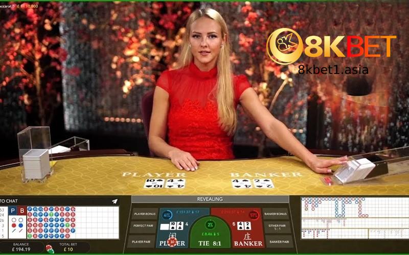 Sảnh chơi baccarat 8kbet live casino đỉnh cao