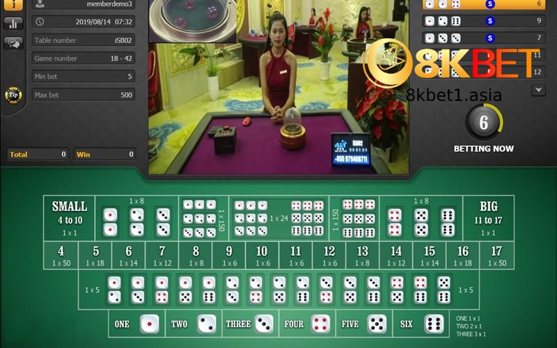 Chơi game tài xỉu 8kbet live casino uy tín xanh chín